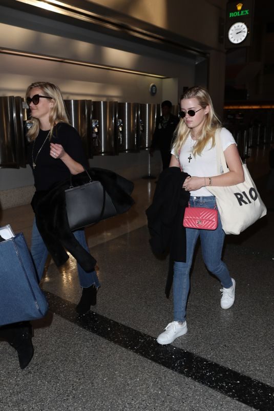 REESE WITHERSPOON and AVA PHILLIPPE at LAX Airport in Los Angeles 11/21/2017