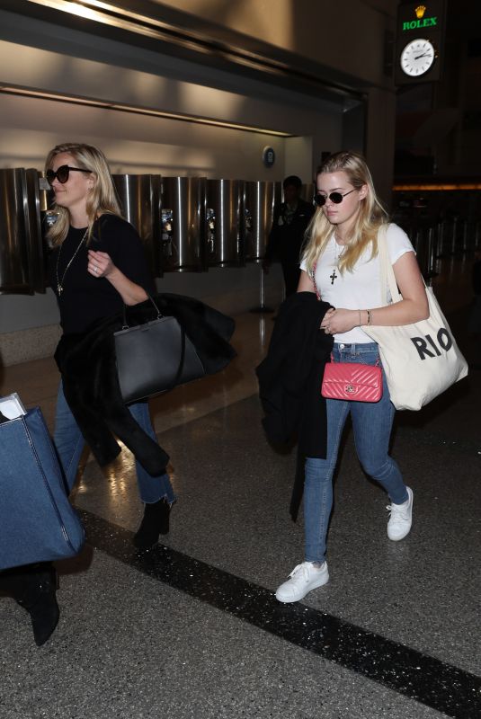 REESE WITHERSPOON and AVA PHILLIPPE at LAX Airport in Los Angeles 11/21/2017