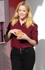 REESE WITHERSPOON on the Set of Advertisement at Sprinkles Ice Cream in Beverly Hills 11/15/2017