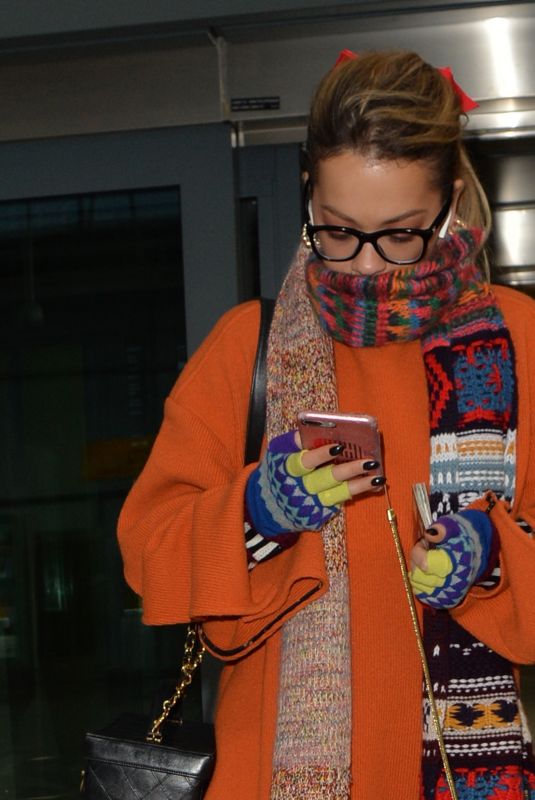 RITA ORA at Heathrow Airport in London 11/04/2017