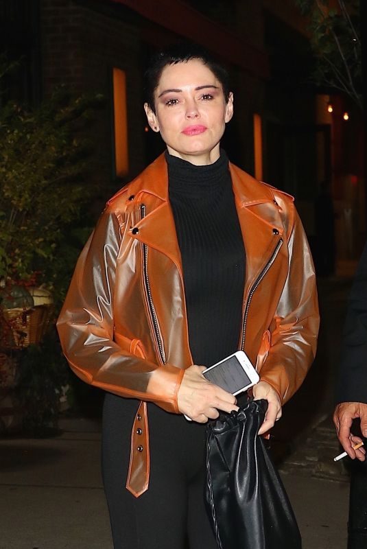 ROSE MCGOWAN Out for Dinner at Locanda Verde in New York 11/02/2017