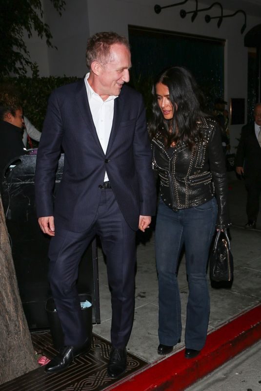 SALMA HAYEK and François-Henri at Mastro’s in Beverly Hills 11/03/2017