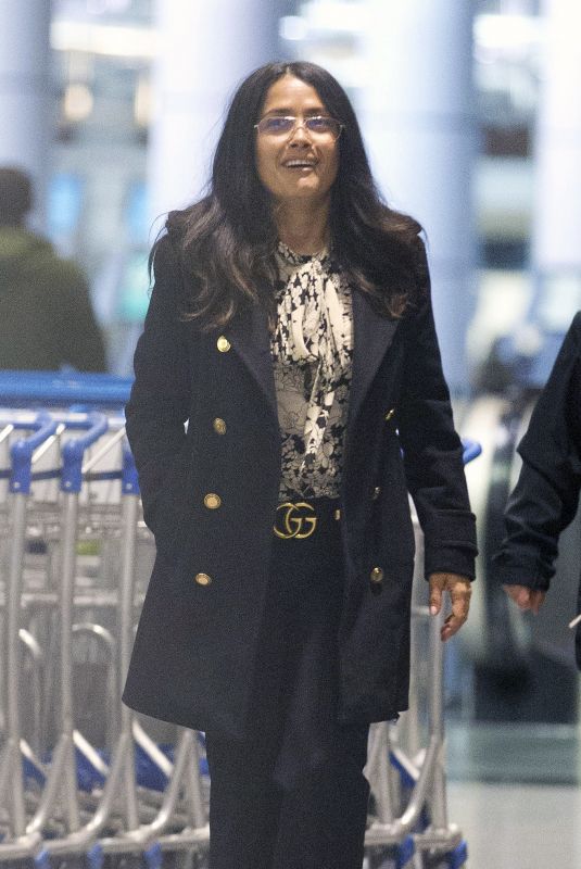 SALMA HAYEK at Airport in Los Angeles 11/06/2017