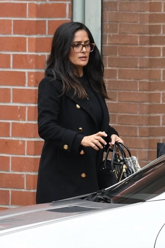 SALMA HAYEK Out and About in Beverly Hills 10/31/2017