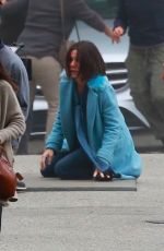SANDRA BULLOCK on the Set of Bird Box in Los Angeles