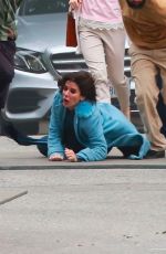 SANDRA BULLOCK on the Set of Bird Box in Los Angeles