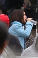 SANDRA BULLOCK on the Set of Bird Box in Los Angeles