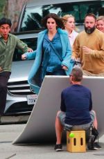 SANDRA BULLOCK on the Set of Bird Box in Los Angeles