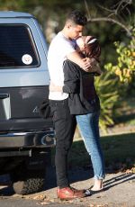 SARAH HAYLAND and Wells Adams Kissing Out in Los Angeles 11/21/2017