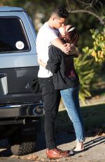 SARAH HAYLAND and Wells Adams Kissing Out in Los Angeles 11/21/2017