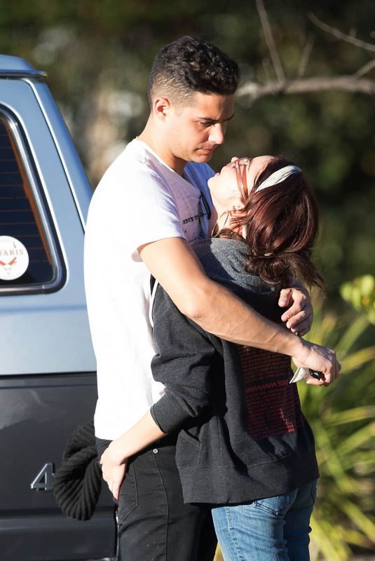 SARAH HAYLAND and Wells Adams Kissing Out in Los Angeles 11/21/2017