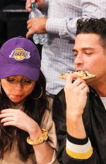 SARAH HYLAND and Wells Adams at Lakers vs Bulls Game at Staples Center in Los Angeles 11/21/2017