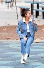 SELENA GOMEZ in Jeans at a Park in Burbank 11/02/2017