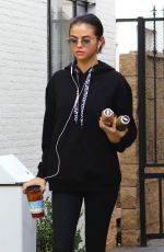 SELENA GOMEZ Leaves Alfred Coffee in Studio City 11/03/2017