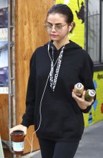 SELENA GOMEZ Leaves Alfred Coffee in Studio City 11/03/2017