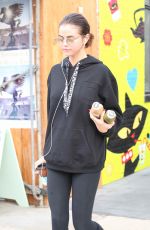 SELENA GOMEZ Leaves Alfred Coffee in Studio City 11/03/2017