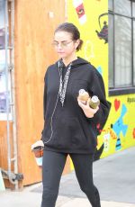 SELENA GOMEZ Leaves Alfred Coffee in Studio City 11/03/2017