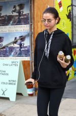 SELENA GOMEZ Out for Organic Beverages at Alfred Coffee in Studio City 11/03/2017