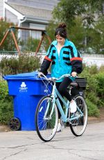 SELENA GOMEZ Out Ridin a Bike in Los Angeles 10/31/2017