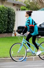 SELENA GOMEZ Out Ridin a Bike in Los Angeles 10/31/2017