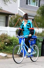 SELENA GOMEZ Out Ridin a Bike in Los Angeles 10/31/2017