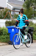 SELENA GOMEZ Out Ridin a Bike in Los Angeles 10/31/2017