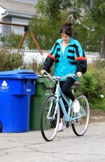 SELENA GOMEZ Out Ridin a Bike in Los Angeles 10/31/2017