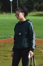 SHANINA SHAIK Walks Her Dog Out in Los Angeles 11/27/2017