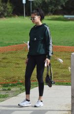 SHANINA SHAIK Walks Her Dog Out in Los Angeles 11/27/2017