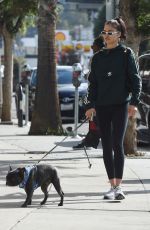 SHANINA SHAIK Walks Her Dog Out in Los Angeles 11/27/2017