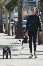 SHANINA SHAIK Walks Her Dog Out in Los Angeles 11/27/2017