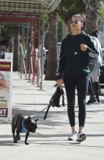 SHANINA SHAIK Walks Her Dog Out in Los Angeles 11/27/2017