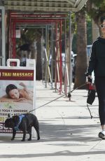 SHANINA SHAIK Walks Her Dog Out in Los Angeles 11/27/2017
