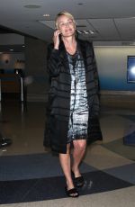 SHARON STONE at LAX Airport in Los Angeles 11/10/2017