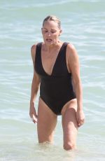 SHARON STONE in Swimsuit at a Beach in Miami 11/05/2017