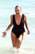 SHARON STONE in Swimsuit at a Beach in Miami 11/05/2017