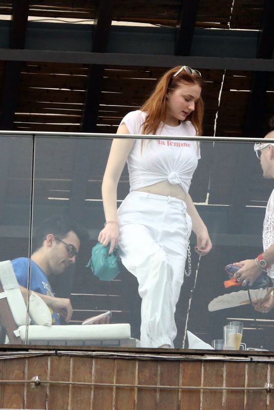 SOPHIE TURNER and Joe Jonas at Hotel Balcony in Rio De Janeiro 11/18/2017