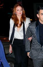 SOPHIE TURNER Arrives at Her Engagement Party in New York 11/04/2017