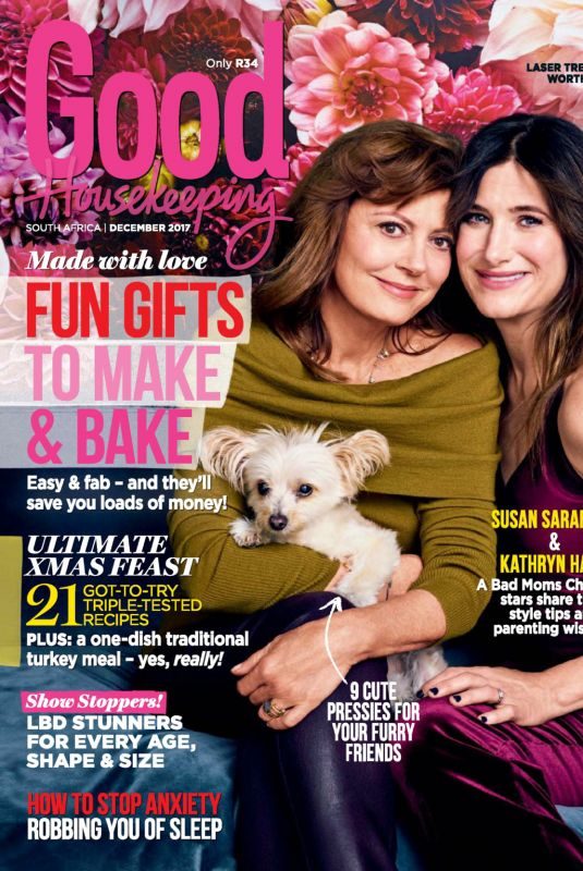 SUSAN SARANDON and KATHRYN HAHN in Good Housekeeping Magazine, South Africa December 2017