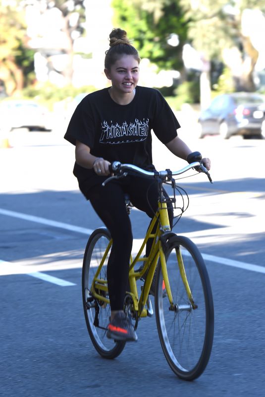 THYLANE BLONDEAU Out for Bicycle Ride in Venice Beach 11/22/2017