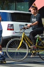 THYLANE BLONDEAU Out for Bicycle Ride in Venice Beach 11/22/2017
