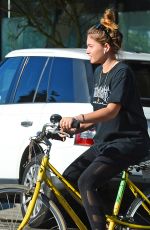 THYLANE BLONDEAU Out for Bicycle Ride in Venice Beach 11/22/2017