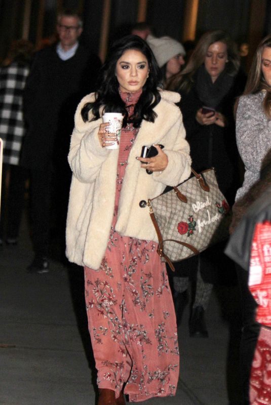 VANESSA HUDGENS and ANNALEIGH ASHFORD on the Set of Second Act in New York 11/08/2017