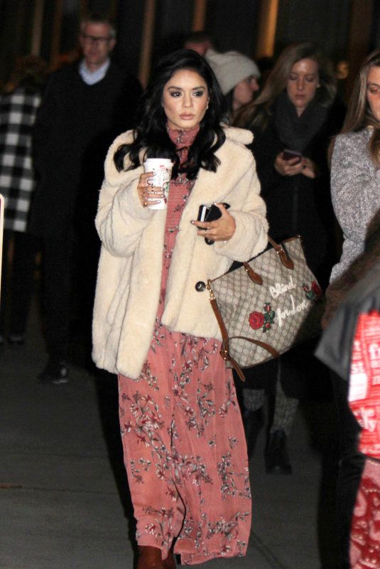 VANESSA HUDGENS and ANNALEIGH ASHFORD on the Set of Second Act in New York 11/08/2017