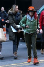 VANESSA HUDGENS and LEAH REMINI Arrives on the Set of Second Act in New York 11/20/2017