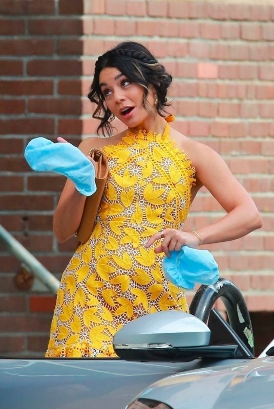 VANESSA HUDGENS on the Set of Dog Days in Los Angeles 11/03/2017