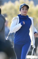 VANESSA HUDGENS on the Set of Second Act in New York 11/27/2017