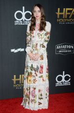 ZOE KAZAN at 2017 Hollywood Film Awards in Beverly Hills 11/05/2017