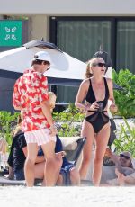 ABBY CHAMPION and Patrick Schwarzenegger at a Beach in Mexico 12/04/2017