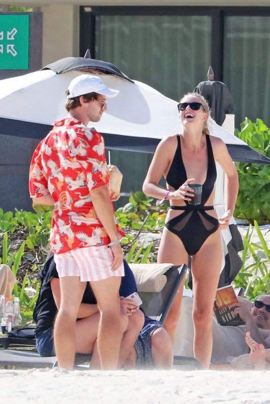 ABBY CHAMPION and Patrick Schwarzenegger at a Beach in Mexico 12/04/2017